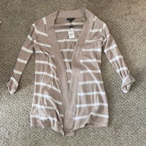 Beige/White Striped Cardigan - S